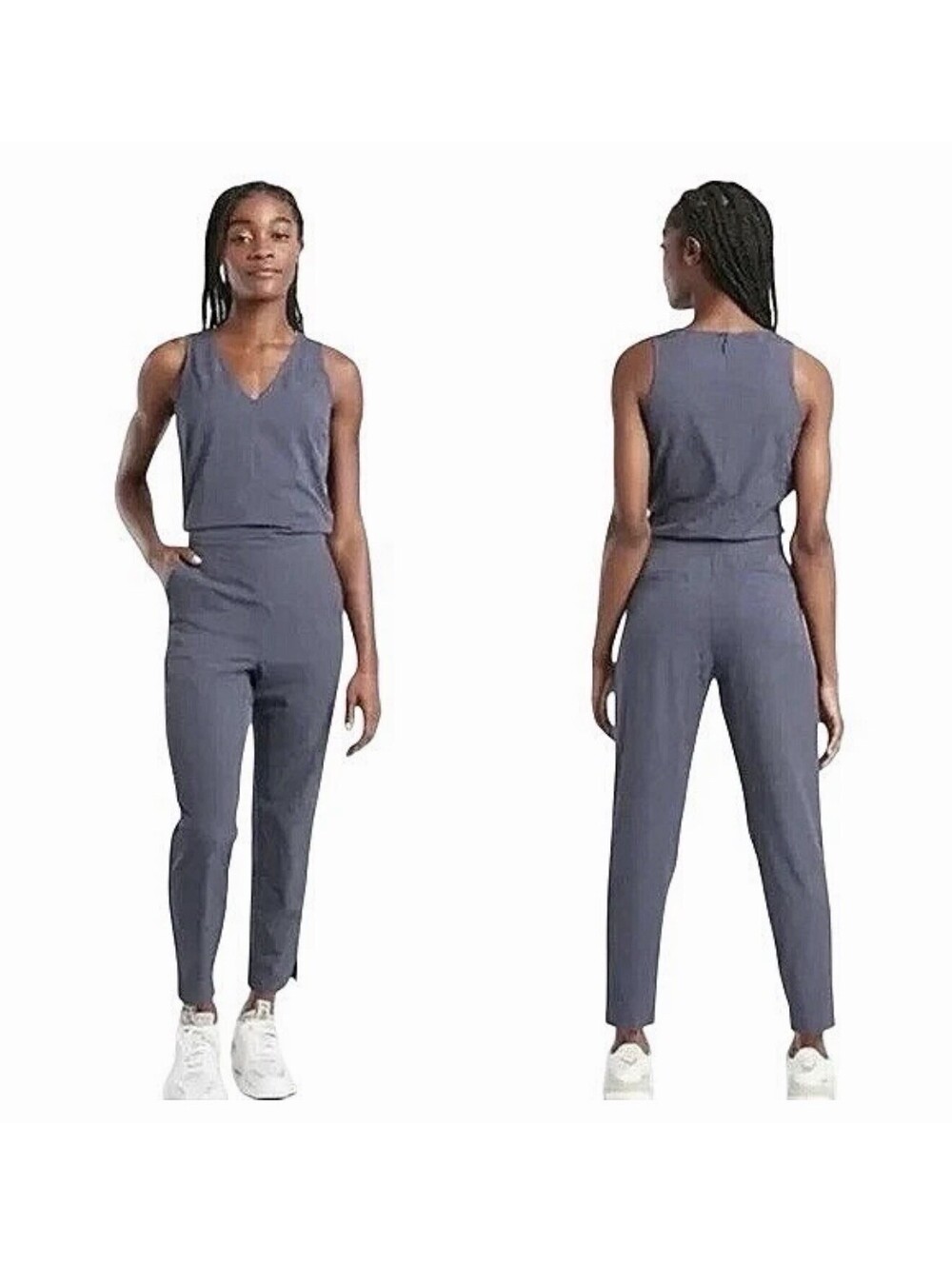 Athleta Brooklyn Textured Jumpsuit Blue Leopard Animal Print Size 0 Sleeveless